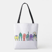 犬カラフルのお尻 トートバッグ (裏面)