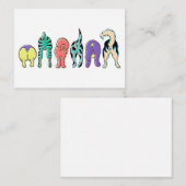 犬カラフルのお尻 ノートカード (正面/裏面)