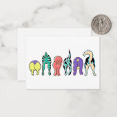 犬カラフルのお尻 ノートカード (正面/裏面インサイチュ)