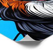 犬カラフルのステンドグラス ポスター (角)