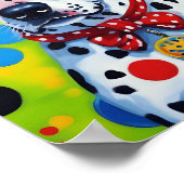 犬カラフルのダルマ ポスター (角)