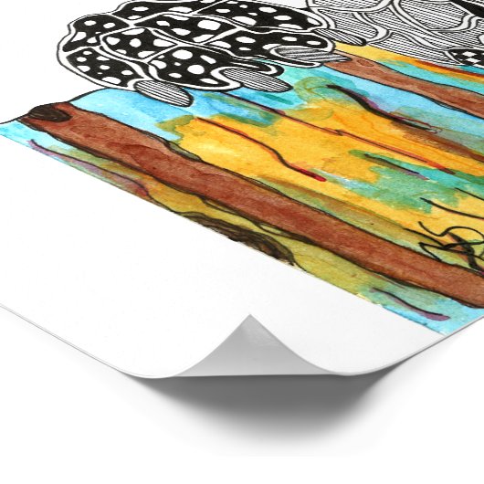 犬カラフルのポスターを採用 – 16インチx 20インチ ポスター (角)