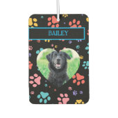 犬カラフルの写真を手でプリント カーエアーフレッシュナー (正面)