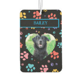 犬カラフルの写真を手でプリント カーエアーフレッシュナー (裏面)