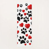 犬カラフルの手のプリントとハート名前をカスタムする ヨガマット (裏面)