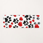 犬カラフルの手のプリントとハート名前をカスタムする ヨガマット (正面(横))