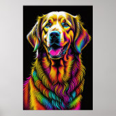 犬カラフルの抽象芸術スケッチ2:3 ポスター (正面)