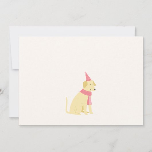 犬カラフルの赤ちゃん 招待状 (裏面)