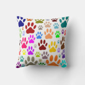 犬カラフルの足が一面に印刷 クッション (裏面)