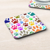 犬カラフルの足が一面に印刷 コースター (左側)