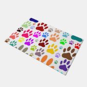 犬カラフルの足が一面に印刷 ドアマット (アングル)