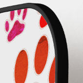 犬カラフルの足が一面に印刷 ピックルボールラケット (左詳細)