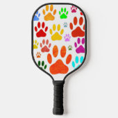 犬カラフルの足が一面に印刷 ピックルボールラケット (裏面)
