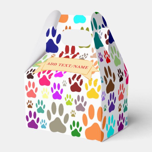 犬カラフルの足が一面に印刷 フェイバーボックス (裏面サイド)
