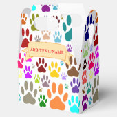 犬カラフルの足が一面に印刷 フェイバーボックス (オープン)