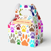 犬カラフルの足が一面に印刷 フェイバーボックス (正面サイド)