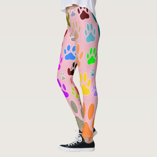 犬カラフルの足が一面に印刷 レギンス (左)