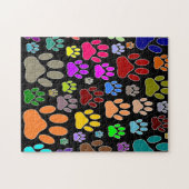 犬カラフルの足が黒くプリント ジグソーパズル (横)