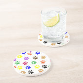 犬カラフルの足のプリントのコースター コースター (側面)