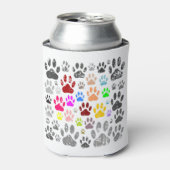 犬カラフルの足動揺してが灰色に印刷される 缶クーラー (缶正面)