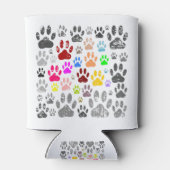 犬カラフルの足動揺してが灰色に印刷される 缶クーラー (裏面)