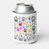 犬カラフルの足動揺してが灰色に印刷される 缶クーラー (缶裏面)