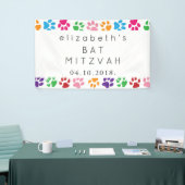 犬カラフルの足、前足のパターン、犬の足、バルミツワー 横断幕 (トレードショー)