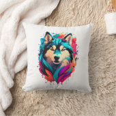 犬カラフルの頭の毛の鮮やか生えた恋人 クッション (ブランケット)