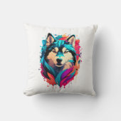犬カラフルの頭の毛の鮮やか生えた恋人 クッション (正面)