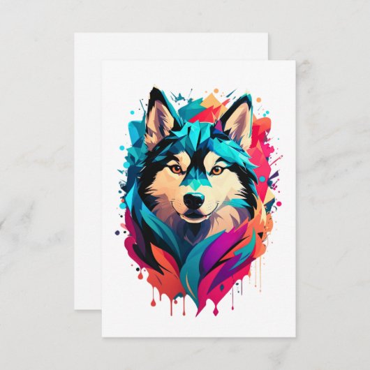犬カラフルの頭の毛の鮮やか生えた恋人 サンキューカード (正面/裏面)