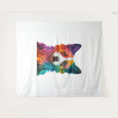 犬カラフルの タペストリー (正面(横))