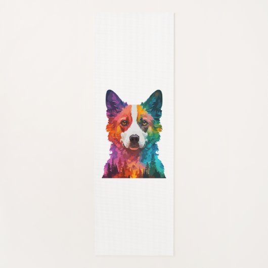 犬カラフルの ヨガマット (正面)