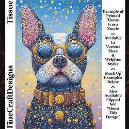 犬カラフルポートレート、Pointillism DN5R Decopage 薄葉紙