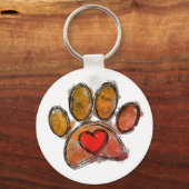 犬カラフル恋人スケッチ水彩 キーホルダー (正面)