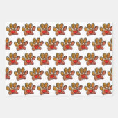 犬カラフル恋人スケッチ水彩 ラッピングペーパーシート (正面3)