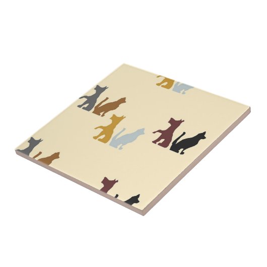 犬カラフル猫型 タイル (側面)