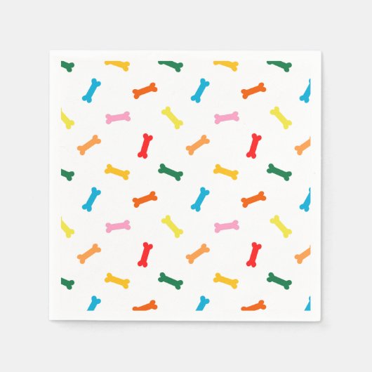 犬カラフル用犬ビスケットボーンズパーティーナプキン スタンダードカクテルナプキン (正面)