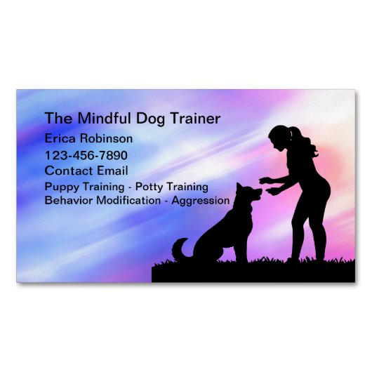 犬カラフル調教師の名刺 マグネット名刺 (正面)