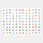 犬カラフル足の模様 ラッピングペーパーシート (正面3)