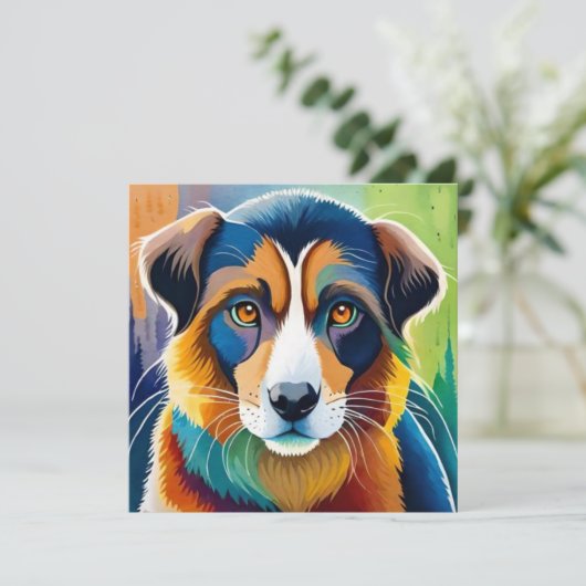 犬カラフル顔接写 (スタンド正面)