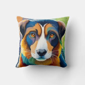 犬カラフル顔接写 クッション (裏面)