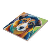 犬カラフル顔接写 タイル (側面)