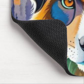 犬カラフル顔接写 マウスパッド (コーナー)