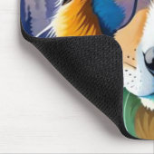 犬カラフル顔接写 マウスパッド (コーナー)