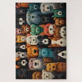 犬カラフル顔 ジグソーパズル (縦)