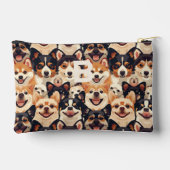 犬カラフル、モノグラム動物パターン アクセサリーポーチ (裏面)