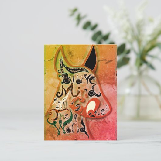 犬カラフル:勇敢な心が世界を征服する ポストカード (スタンド正面)