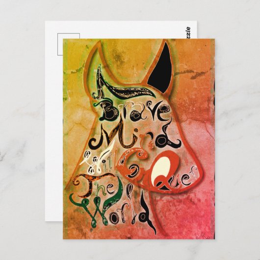 犬カラフル:勇敢な心が世界を征服する ポストカード (正面/裏面)