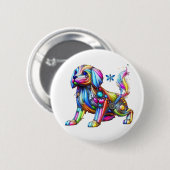 犬カラフル 缶バッジ (正面&裏面)