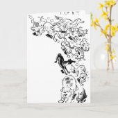 犬カード カード (黄色い花)